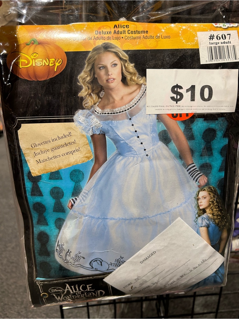 Disney Alice Light Blue and White Girls Costume Dress